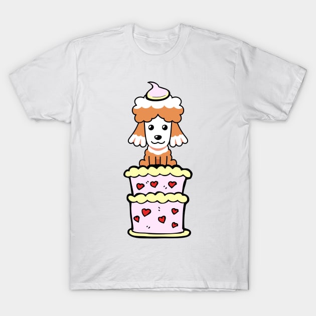 Brown dog Jumping out of a cake T-Shirt by Pet Station